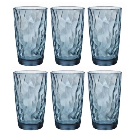 Набор стаканов 470мл DIAMOND синий, 6шт детальная картинка 