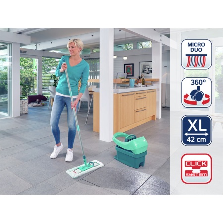 Комплект для уборки Profi XL ведро 8л на роликах с прессом для отжима и швабра 42см детальная картинка 