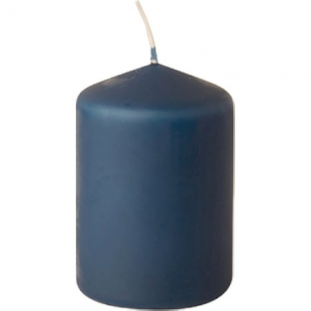 Свеча синяя Ø69мм 10см детальная картинка 