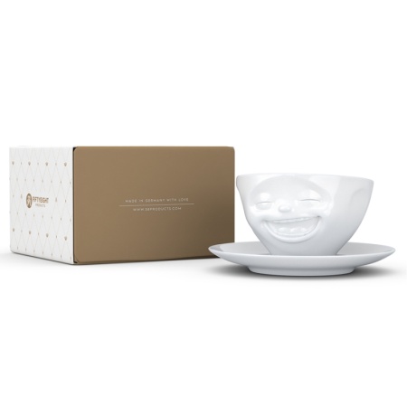 Чашка с блюдцем 200мл Tassen Laughing белая детальная картинка 