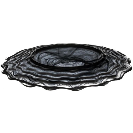 Блюдо стеклянное Ø27x(h)2см Osho черный дым детальная картинка 