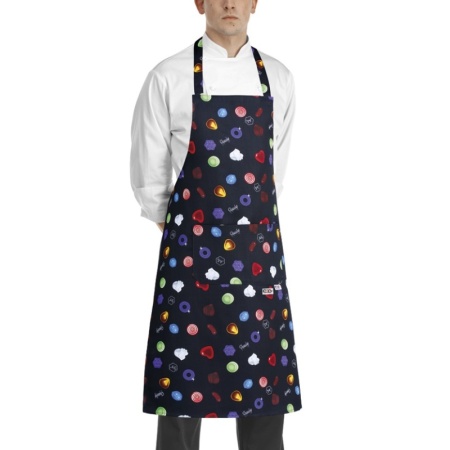 Фартук с нагрудником и карманом, колпак поварской - цвет bon bon - 100% хлопок - 190г/м2 детальная картинка 