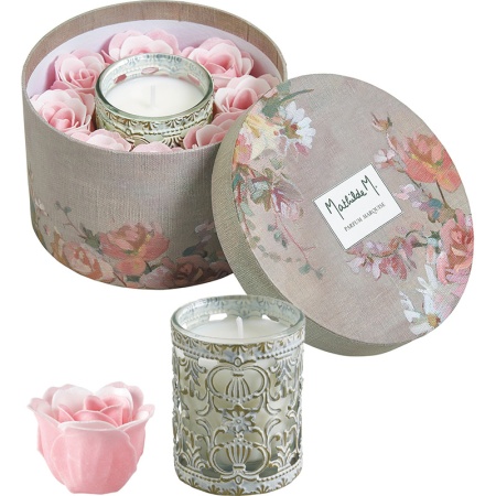 Подарочный набор аромасвеча + роза из мыла Carnets d'Artistes - Marquise - Маркиза детальная картинка 