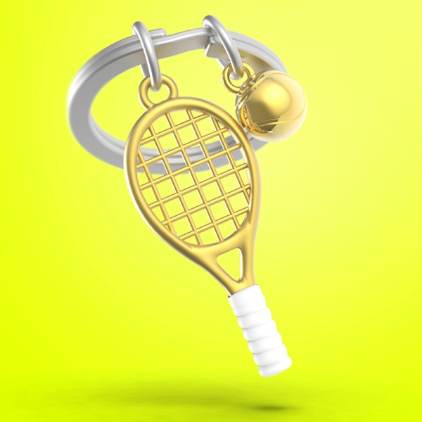 Брелок для ключей "Теннисная ракетка и мяч" детальная картинка 