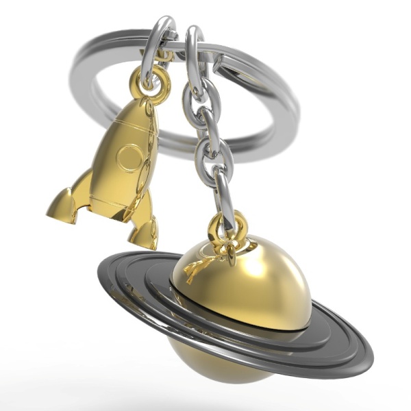 Фото Брелок для ключей "Сатурн и ракета"