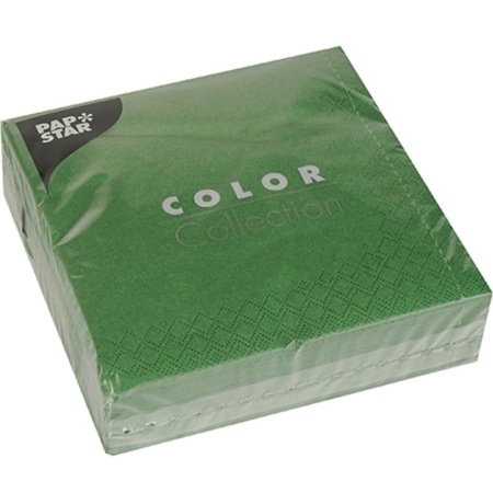 Салфетка 3сл 33x33см COLOR Collection темно-зеленая, 50шт детальная картинка 