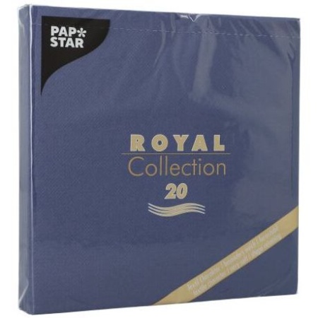 Салфетка 40x40см ROYAL Collection темно-синяя, 20шт детальная картинка 