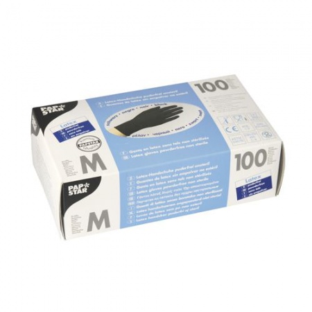 Перчатки латексные M BLACK 100шт детальная картинка 