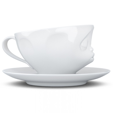Чашка с блюдцем 200мл Tassen Kissing белая детальная картинка 