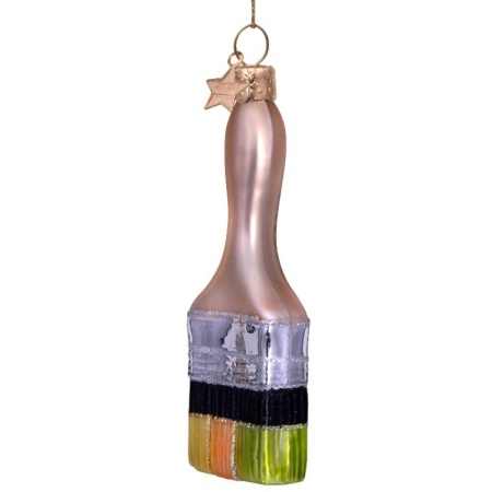 Новогоднее украшение из стекла Vondels "Кисть Ван Гога" 11см - в подарочной коробке детальная картинка 