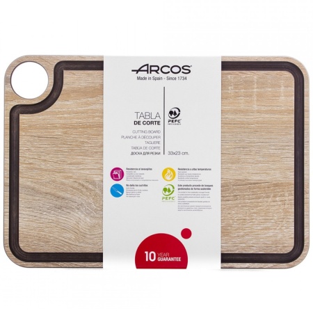 Доска разделочная 33x23см с желобом NATURAL Arcos детальная картинка 