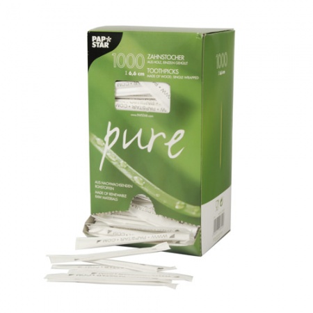 Зубочистка 6.6см 1000шт в бумаге детальная картинка 