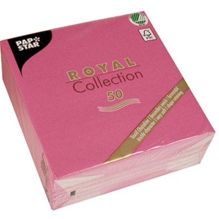 Салфетка 1/4 33x33см ROYAL Collection фуксия, 50шт детальная картинка 