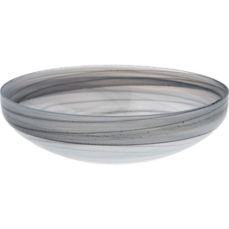 Салатник стеклянный Ø21x(h)5.5см Ethos черно-белый детальная картинка 