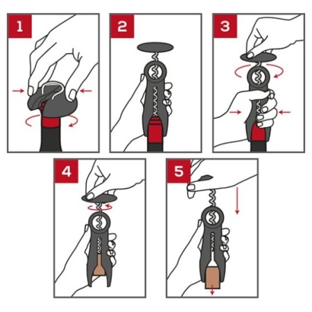 Штопор SALMA Black с обрезателем фольги детальная картинка 