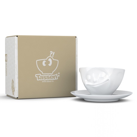 Чашка с блюдцем 200мл Tassen Happy белая детальная картинка 