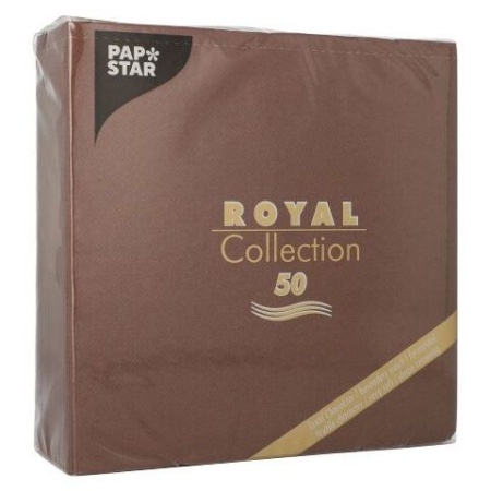 Салфетка 40x40см ROYAL Collection коричневая, 50шт детальная картинка 