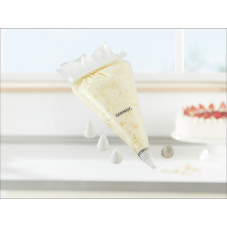 Мешок кондитерский 35см с 4 насадками, 10шт детальная картинка 