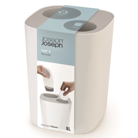 Контейнер для мусора Split для ванной комнаты белый/серый - 70514 Joseph Joseph детальная картинка 
