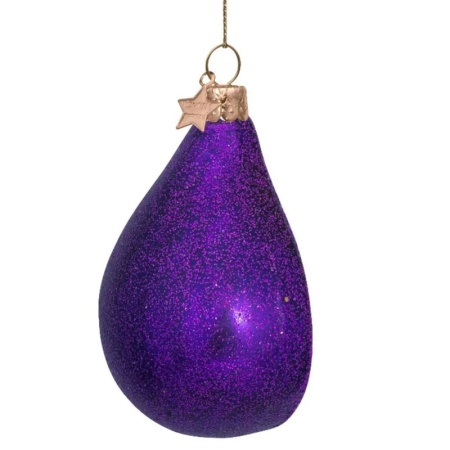 Новогоднее украшение из стекла Vondels "Инжир" 9см детальная картинка 