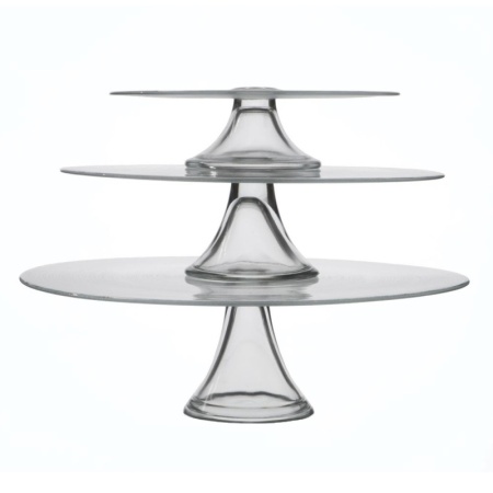 Блюдо стеклянное на ножке Ø28x(h)8.5см Circle прозрачное детальная картинка 