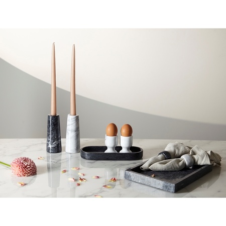 Набор подставок для яиц Marm белый мрамор, 2шт детальная картинка 