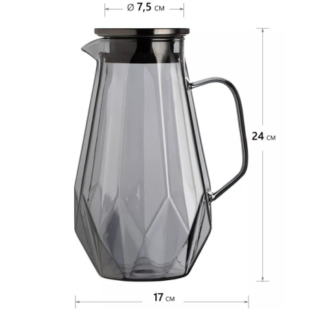 Кувшин 1700мл с метал.крышкой Консул грани/графит детальная картинка 
