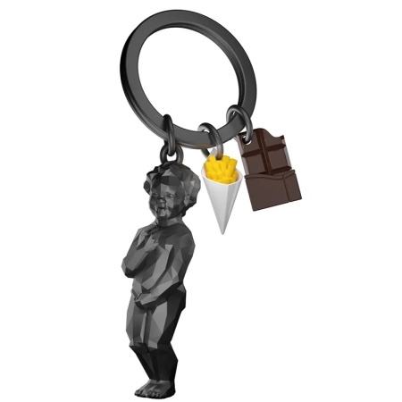 Брелок для ключей "Писающий мальчик, картофель фри и плитка шоколада" детальная картинка 