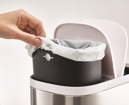 Контейнер для мусора Split Steel для ванной комнаты - 70520 Joseph Joseph детальная картинка 