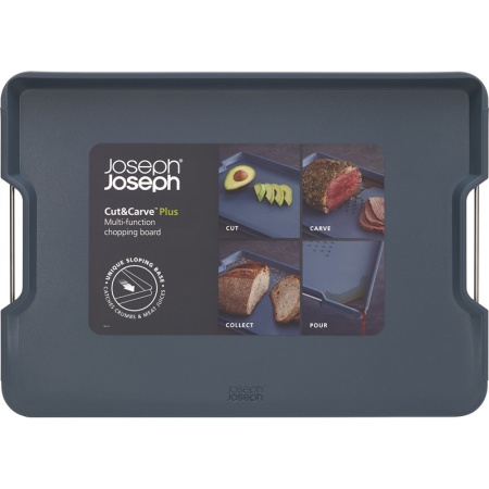 Доска разделочная Cut&Carve Plus 41x29см Large серо-голубая - 60209 Joseph Joseph детальная картинка 