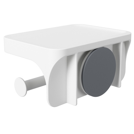 Держатель для туалетной бумаги с полочкой Flex, белый детальная картинка 