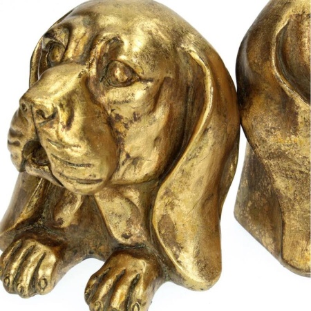 Набор держателей для книг "Собака" 19.5x11.3x12.5см золотой детальная картинка 