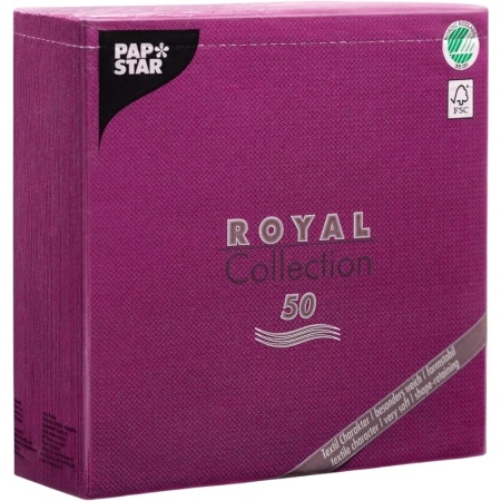 Салфетка 1/4 33x33см ROYAL Collection пурпурная, 50шт детальная картинка 