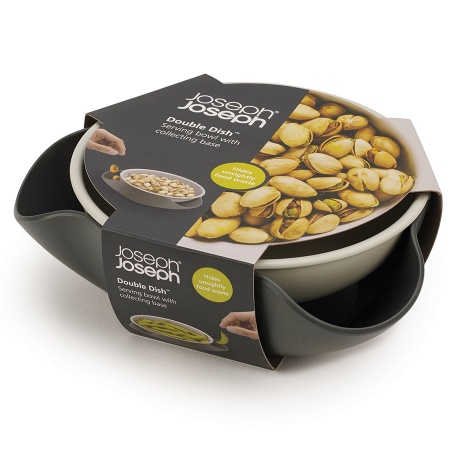 Чаша диспенсер для фисташек Double-Dish серая - 20156 Joseph Joseph детальная картинка 