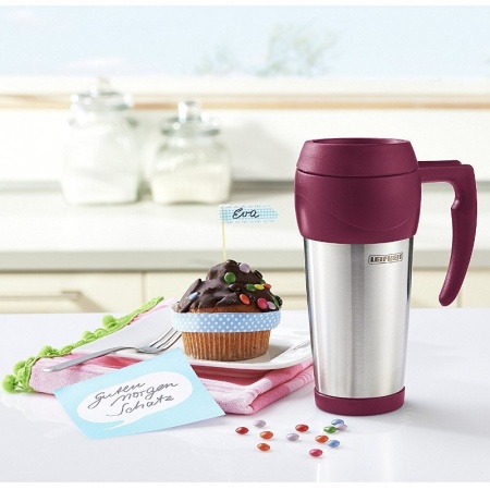 Термокружка 500мл бордовая детальная картинка 