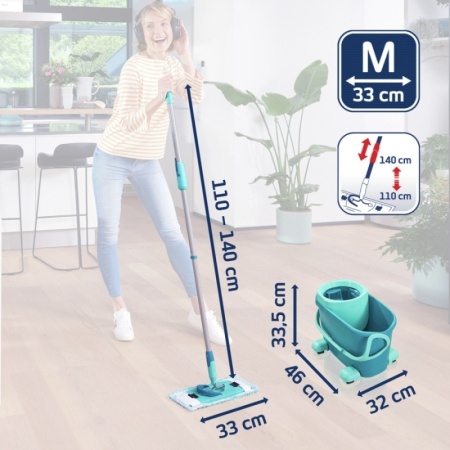 Комплект для мытья пола Clean Twist M Ergo mobile: швабра 33см, ведро 6л с отжимом детальная картинка 