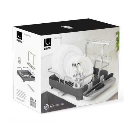 Сушилка для посуды Holster 42x34см серая детальная картинка 