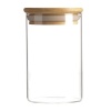 Стеклянная банка 250мл с бамбуковой крышкой Ø6.5x10см детальная картинка 