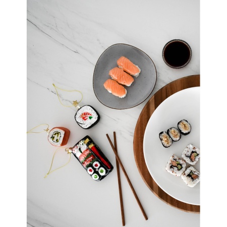 Новогоднее украшение из стекла Vondels "Суши с лососем" 5см детальная картинка 