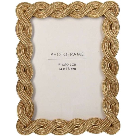Рамка для фото 13x18см прямоугольная золотая детальная картинка 