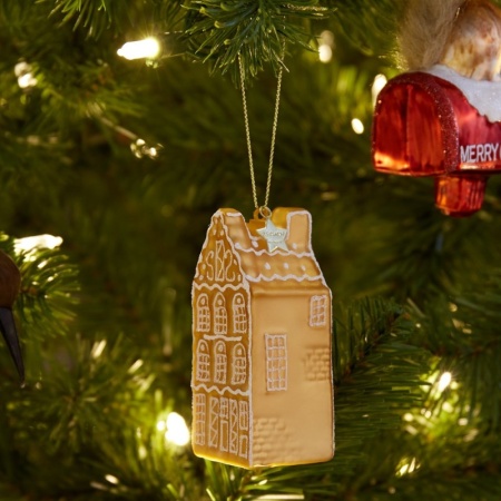 Новогоднее украшение из стекла Vondels "Пряничный домик" 9см детальная картинка 