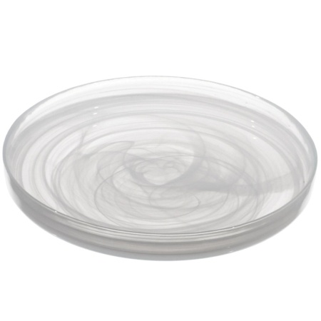 Блюдо стеклянное Ø21x(h)2.5см Asos белый дым детальная картинка 