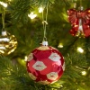 Новогоднее украшение из стекла Vondels "Красный шар с рисунком губы" 8см детальная картинка 