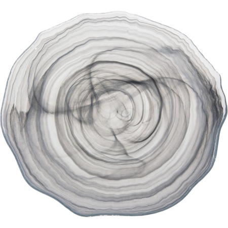 Блюдо стеклянное 28см Amorf серое детальная картинка 