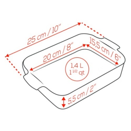 Емкость прямоугольная для запекания APPOLIA 25см RED детальная картинка 