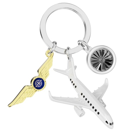 Брелок для ключей "Самолет, значок пилота и двигатель" детальная картинка 