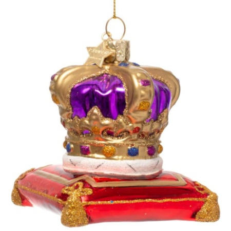 Новогоднее украшение из стекла Vondels "Британская корона" 6.5см детальная картинка 