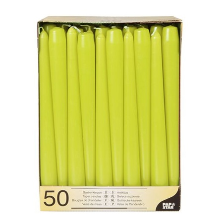 Свеча Ø22мм 25см LIME GREEN, 50шт детальная картинка 