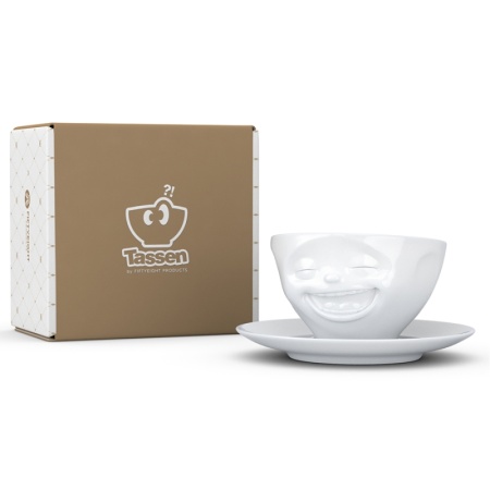 Чашка с блюдцем 200мл Tassen Laughing белая детальная картинка 