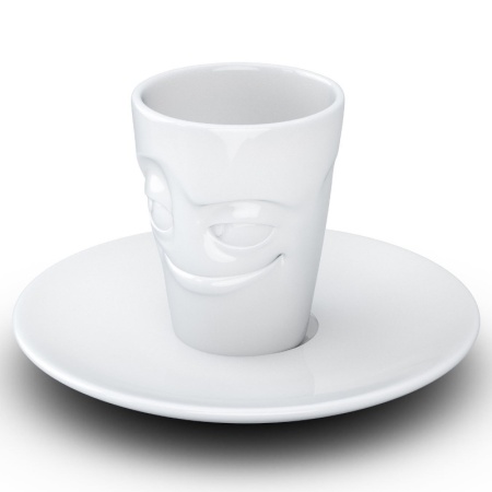 Кофейная пара 80мл Tassen Impish белая детальная картинка 